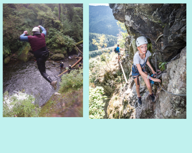 Klettersteig, Klettern, Schluchtenwandern, Gleitschirmfliegen,  Höhlenwandern