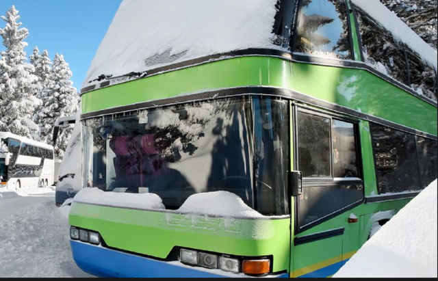 Buses to the skiing resorts